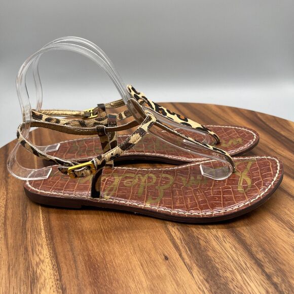 Sam Edelman GIGI Sandals Womens Size 8 M Style Sling Back Cheetah Print - Picture 1 of 8